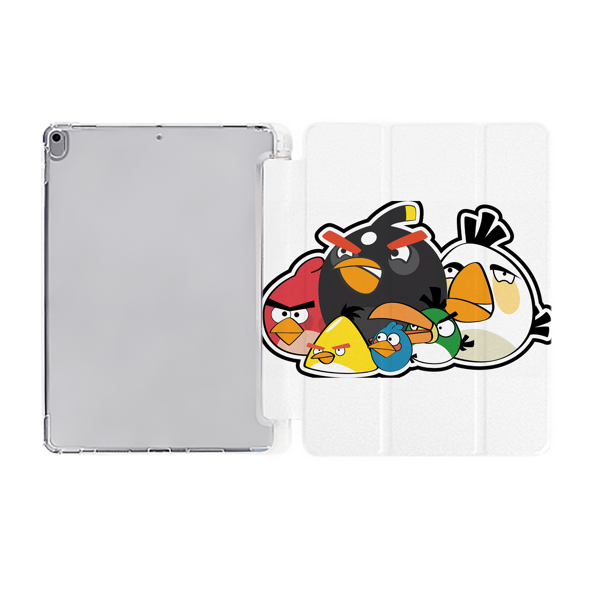 （画像用） Angry Birds アングリーバード IPad ケース ペン収納付き 三つ折りスタンド PUレザー×シリコン 対応機種9.5/10.5/10.9インチ